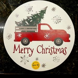 Christmas Red Truck/Tree Farm Truck Lazy Susan